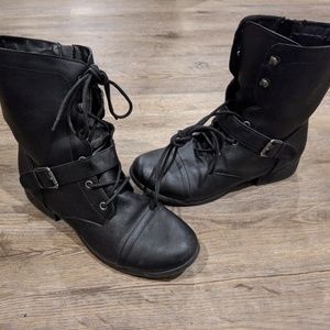Black lace up boots